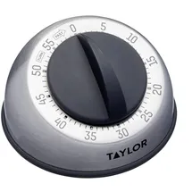 Taylor Pro Wind Up Kitchen Timer, Edelstahl 60 Minuten Mini Timer, leichtes Kochen und Backen tragbare Countdown-Wecker, von professionellen Köchen empfohlen