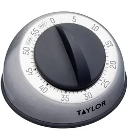 Taylor Pro Wind Up Kitchen Timer, Edelstahl 60 Minuten Mini Timer, leichtes Kochen und Backen tragbare Countdown-Wecker, von professionellen Köchen empfohlen