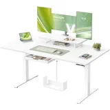 VASAGLE Höhenverstellbarer Schreibtisch 140 x 70 cm wolkenweiß