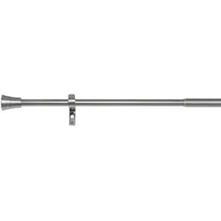 Ondeco Gardinenstange ausziehbar 1-lauf Wandmontage Endstück Zylinder Edelstahl-Optik 16/19 mm Farbe: Edelstahl-Optik, Größe: 160-280 cm