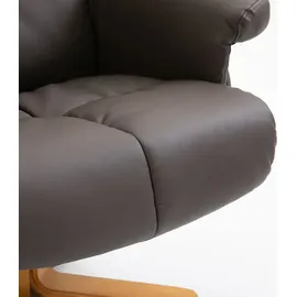 Homcom Massagesessel Kunstleder 80 x 99 x 86 cm braun mit Hocker