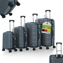 Juskys Rom Koffer-Set 4-tlg. grau/anthrazit