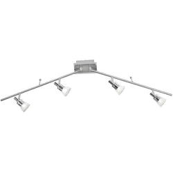 LED-Deckenleuchte, Stahl, 4flammig, dreh und schwenkbar, blendfreies Licht