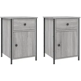 vidaXL Nachtschrank 2 Stk. 40 x 42 x 60 cm Grau