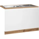 KOCHSTATION Spülenschrank KS-Bruneck >>Bruneck<< 120 cm breit, für viel Stauraum, hochwertige MDF-Fronten weiß