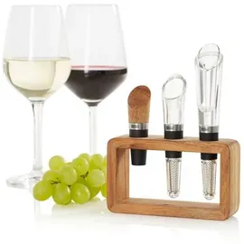 AdHoc Wein-Set Vine 3tlg. Edelstahl Braun