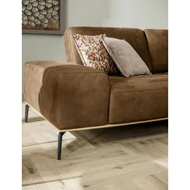 W.Schillig Ecksofa "run, Designsofa mit tollem Sitzkomfort, bequem, L-Form", braun (chocolate s37), B:319cm H:88cm T:178cm, Longlife Xtra-Leder Z73: Naturwalkleder der Luxusklasse aus den erlesensten Rohhäuten.