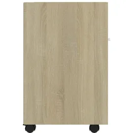 vidaXL Beistellschrank mit Rollen Räuchereiche 33x38x60 cm