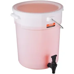 VEVOR Getränkespender, 19 L Getränkespender für Partys, Saftspender aus Kunststoff mit Zapfhahn & Deckel, Eistee-Limonadensaft-Wasserspender, für Restaurants, Hotels, Partys