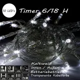 Mojawo 10er LED Outdoor Lichterkette Mit Timer-mlk100iza-kaltweiß