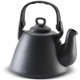 Keramik Wasserkocher Teekanne "Tropeiro" im Retro Stil, Volumen 2300 ml, Graphitfarbe für Gas-Elektroherde