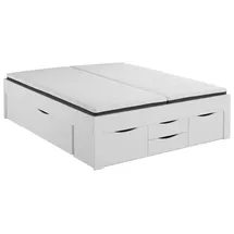 RELITA Stauraumbett Noah 180 x 200 cm, ohne Lattenrost mit 6 Bettschubladen, Ausf. Weiß Dekor