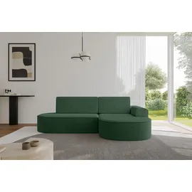 altdecor Eckcouch Cord mit Schlaffunktion 2-Sitzer Grün