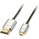 Lindy CROMO Slim High-Speed-HDMI-Kabel mit Ethernet - HDMI mit Ethernetkabel - mikro HDMI m