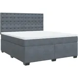 vidaXL Boxspringbett 180 x 200 cm Dunkelgrau