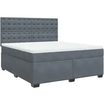 vidaXL Boxspringbett 180 x 200 cm Dunkelgrau