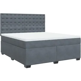 vidaXL Boxspringbett 180 x 200 cm Dunkelgrau