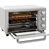 Minibackofen, 21 L Toasterofen mit 1 Drahtgestell und 1 Backblech, 3 Kochmodi, 100 °C-230 °C, Edelstahl, Glas, Silber