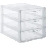 Sundis Schubladenbox Orgamix 36,5 x 26 x 25,5 cm 3-tlg. transparent