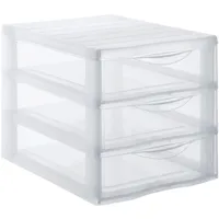 Sundis Schubladenbox Orgamix 36,5 x 26 x 25,5 cm 3-tlg. transparent