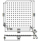 Aloni Regendusche Kopfbrause Quadrat Schwarz matt 30 x 30 cm