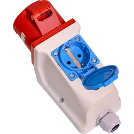 Solartronics CEE Kombi Wandsteckdose IP44 5 polig Starkstrom Schukosteckdose (32 A)