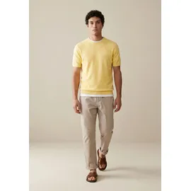 FYNCH-HATTON regular fit T-Shirt mit Leinen-Anteil in Strick-Optik, gelb, XL