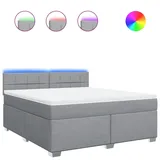 vidaXL Boxspringbett 180 x 200 cm Hellgrau