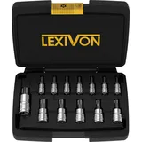 LEXIVON Torx Bit Steckschlüsselsatz 13-teiliges Tamper Resistant T8H - T60H bit set, fur Drehmomentschlüssel, Bohrer, und torx schrauben, passend bosch, makita, milwaukee und andere marke (LX-146)