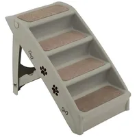 Costway 4-stufige Haustiertreppe Hunderampe Grau