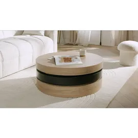 vente-unique Couchtisch drehbar Janita - Holz MDF - Weiß - Eiche