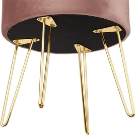 Tectake tectake® Sitzhocker mit Stauraum, rund, gepolstert, in Samtoptik