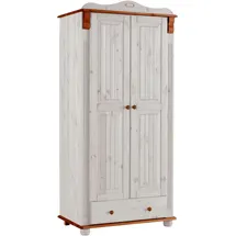 otto home Kleiderschrank OTTO HOME "Adele", weiß (weiß, kirschbaumfarben), B:92cm H:191cm T:53,5cm, Massivholz, Schränke, Kleiderschrank, aus massiver Kiefer,Spiegel beim 4-und 5-trg.Schrank, Innenausstattung