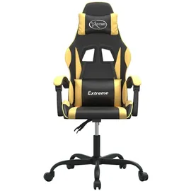 vidaXL Gaming-Stuhl Drehbar Schwarz und Gold
