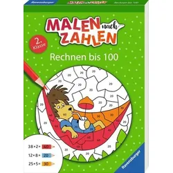 RAVENSBURGER 41621 Malen nach Zahlen, 2. Klasse: Rechnen bis 100