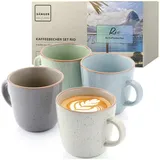 sänger Becher Set Rio, Steingut, 4 tlg. Rio Kaffeebecher Set, Mehrfarbig, Handmade, VALUE COLLECTION bunt