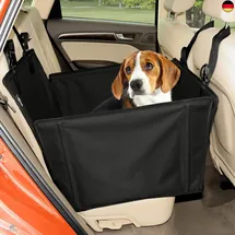 WUGLO Extra Stabiler Hunde Autositz mit Sicherheitsgurt – Wasserdichter und Robuster Autositz für den Rücksitz mit 4 Befestigungsgurten, geeignet für mittelgroße Hunde bis 18 kg