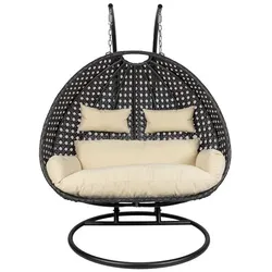 Polyrattan-Hängesessel Twin schwarz