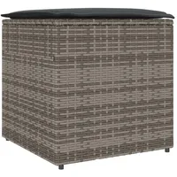 VidaXL Stauraum für draußen Grau und Dunkelgrau Rattan Groß