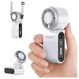 nsihing Mini USB-Ventilator Tragbarer Mini-Handventilator,USB-C, leise, mit langer Akkulaufzeit, 5-stufiger Wind, für unterwegs, für Reisen, Büro & Outdoor weiß