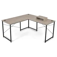 Costway Eckschreibtisch, Grün, Holz, 150x74x150 cm, Arbeitszimmer, Schreibtische, Eckschreibtische