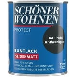 SCHÖNER WOHNEN-Farbe Protect Buntlack 2435.0750.7016 (Anthrazitgrau, 750 ml, Seidenmatt)