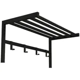 [en.casa] Wandgarderobe Tolga mit Hutablage Schwarz Metall, 69x32.5x34 cm, Garderobe, Garderobenleisten & Garderobenhaken