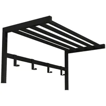 [en.casa] Wandgarderobe Tolga mit Hutablage Schwarz Metall, 69x32.5x34 cm, Garderobe, Garderobenleisten & Garderobenhaken