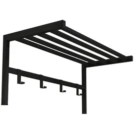 [en.casa] Wandgarderobe Tolga mit Hutablage Schwarz Metall, 69x32.5x34 cm, Garderobe, Garderobenleisten & Garderobenhaken