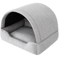 Bjird Hundehütte Tierhaus für Hunde und Katzen, kratzfeste Hundehöhle und Hundebett in einem, made in EU grau 82x68