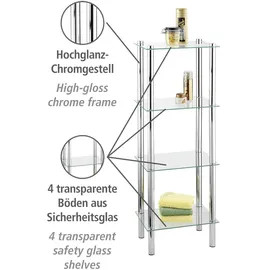 Wenko Badregal Yago Viereckig 4 Glasablagen 104 cm