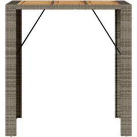 vidaXL Garten-Bartisch mit Holzplatte Grau 105x80x110 cm Polyrattan