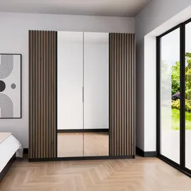 masseno Drehtürenschrank CAGLIARI 200 x 239 x 61,9 cm Schwarz