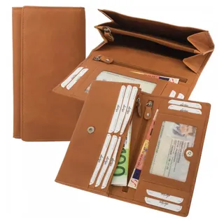Ware aus aller Welt Geldbörse Echt-Leder Damen Portemonnaie RFID - Schutz 10 Kartenfächer Damenbörse (1-tlg)